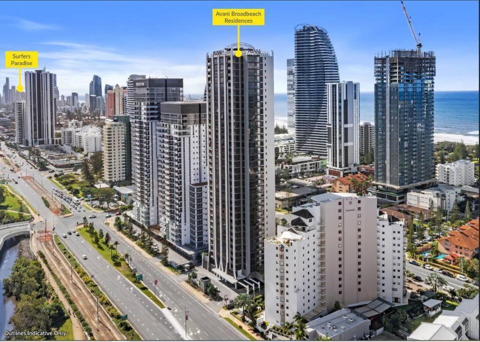 Broadbeach Stunner Modern And Central Guldkusten Exteriör bild
