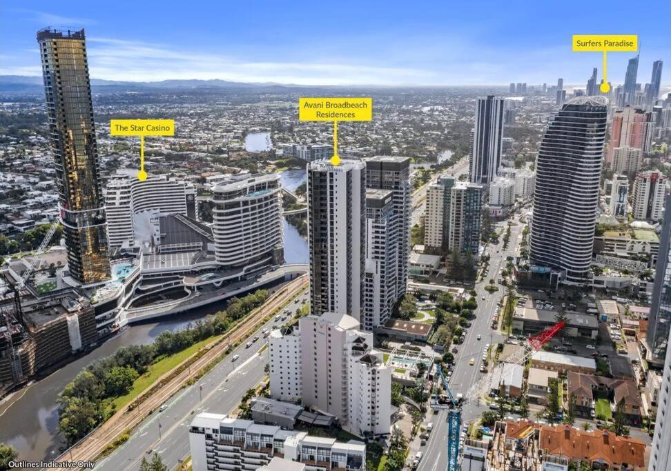 Broadbeach Stunner Modern And Central Guldkusten Exteriör bild